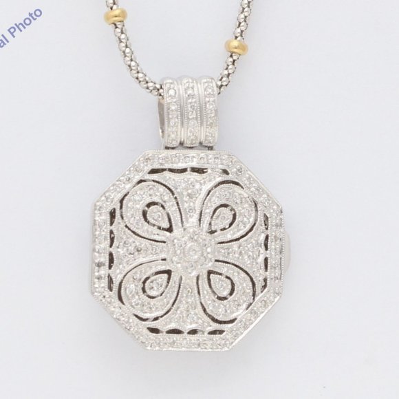 2 Tone Gold Diamond Locket Pendant 0.4 Ct G H Si2 C22000097 - Picture 1 of 4